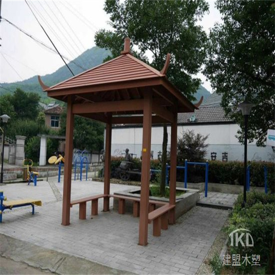 长春小区四角木塑景观凉亭